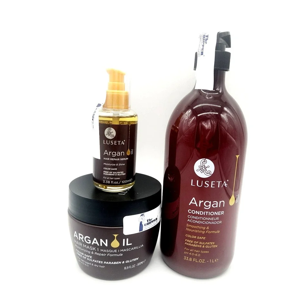 Luseta‎ Argan Oil Conditioner, Hair Mask & Repair Serum Set – Nourishing 3 Pack